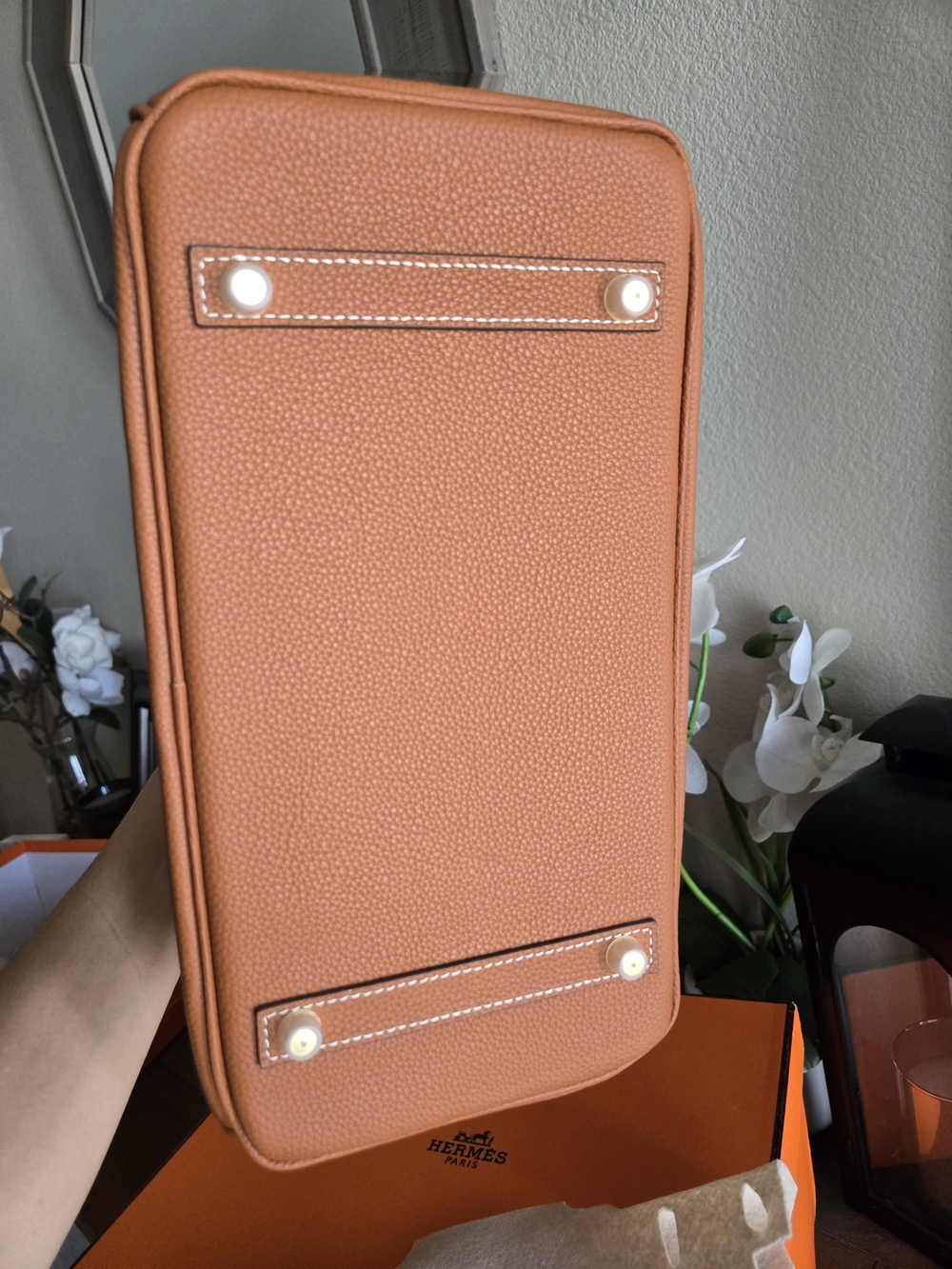Brown Togo Leather Birkin-Style 30cm Top Handle Bag - Picture 4 of 7